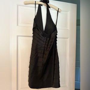 Dress- black layered fabric a ideal for a wedding guest, date night.